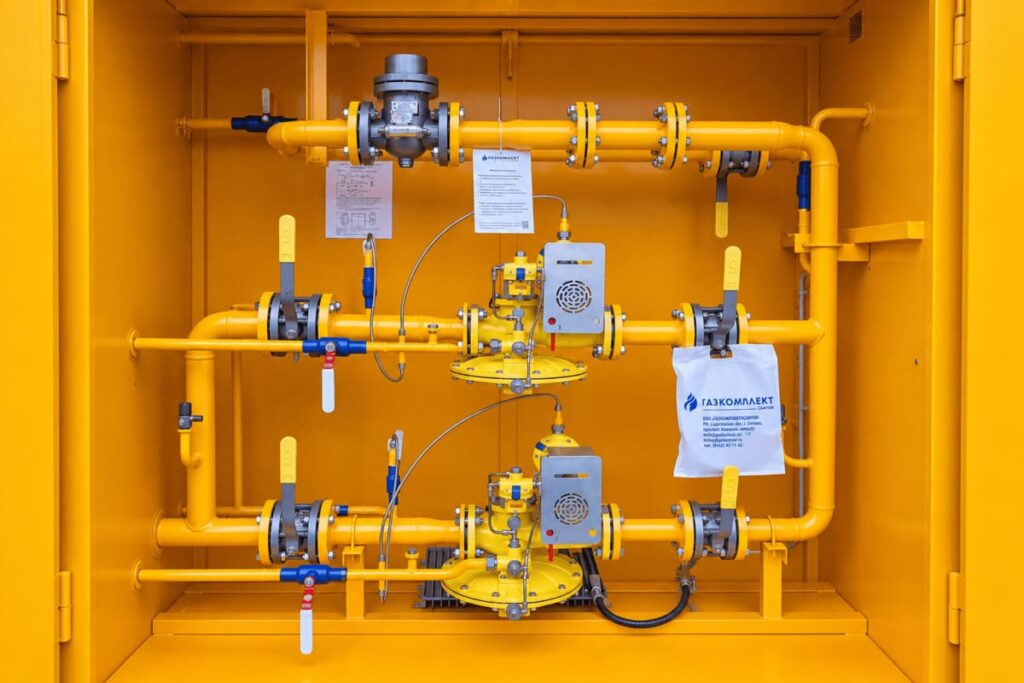 Две линии редуцирования ГРПШ Две линии редуцирования газорегуляторного пункта шкафного ГРПШ