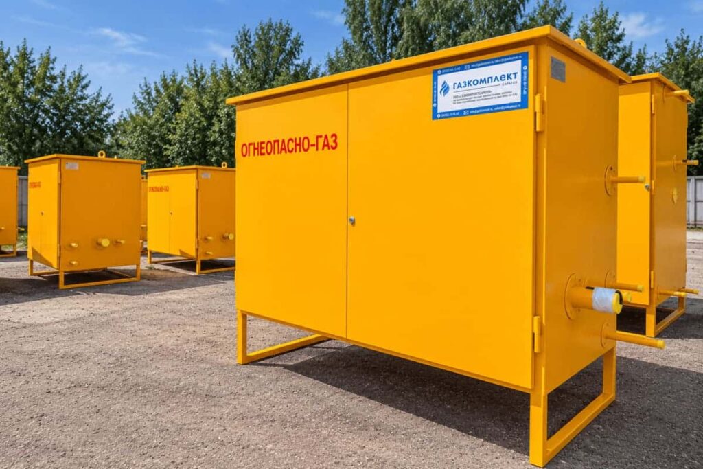 Газорегуляторные пункты шкафные ГРПШ в защитном металлическом корпусе